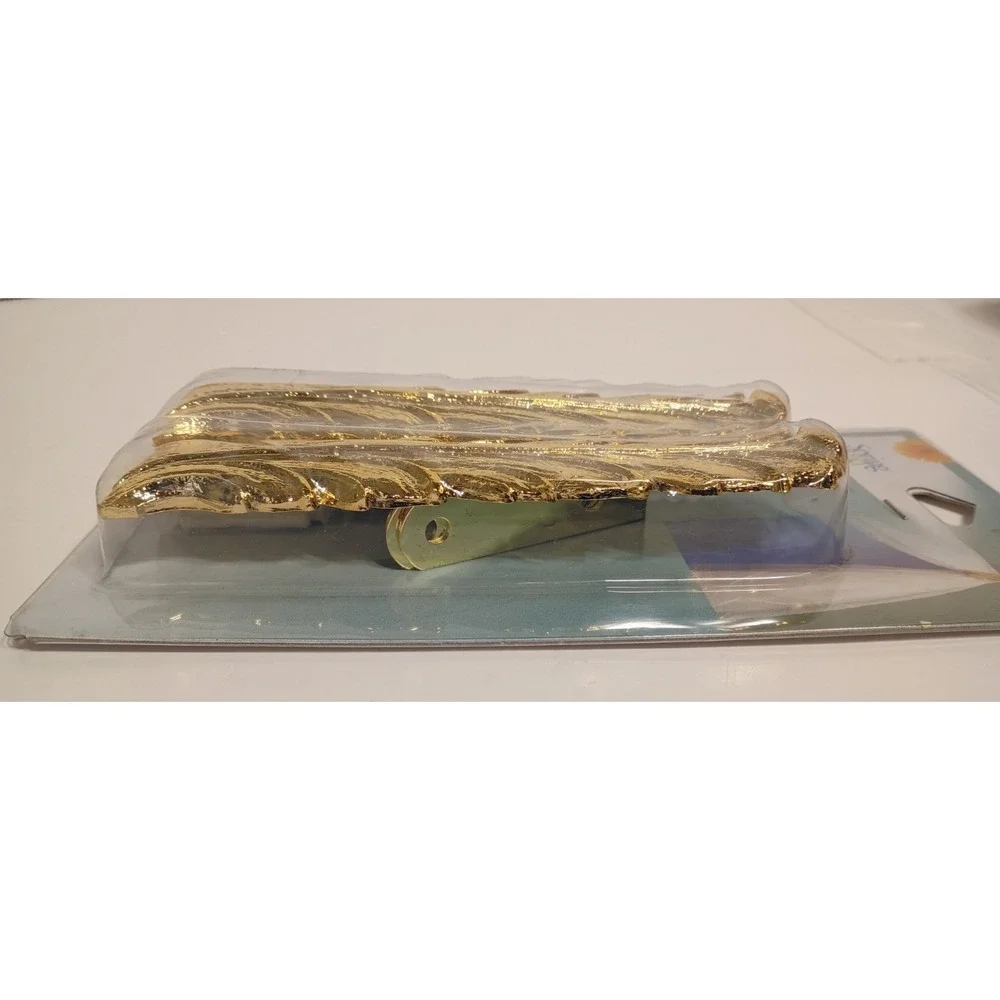 Vintage Springmaid Gold Leaf Holdback Brass Curtain Drapery Window Fashions NOS